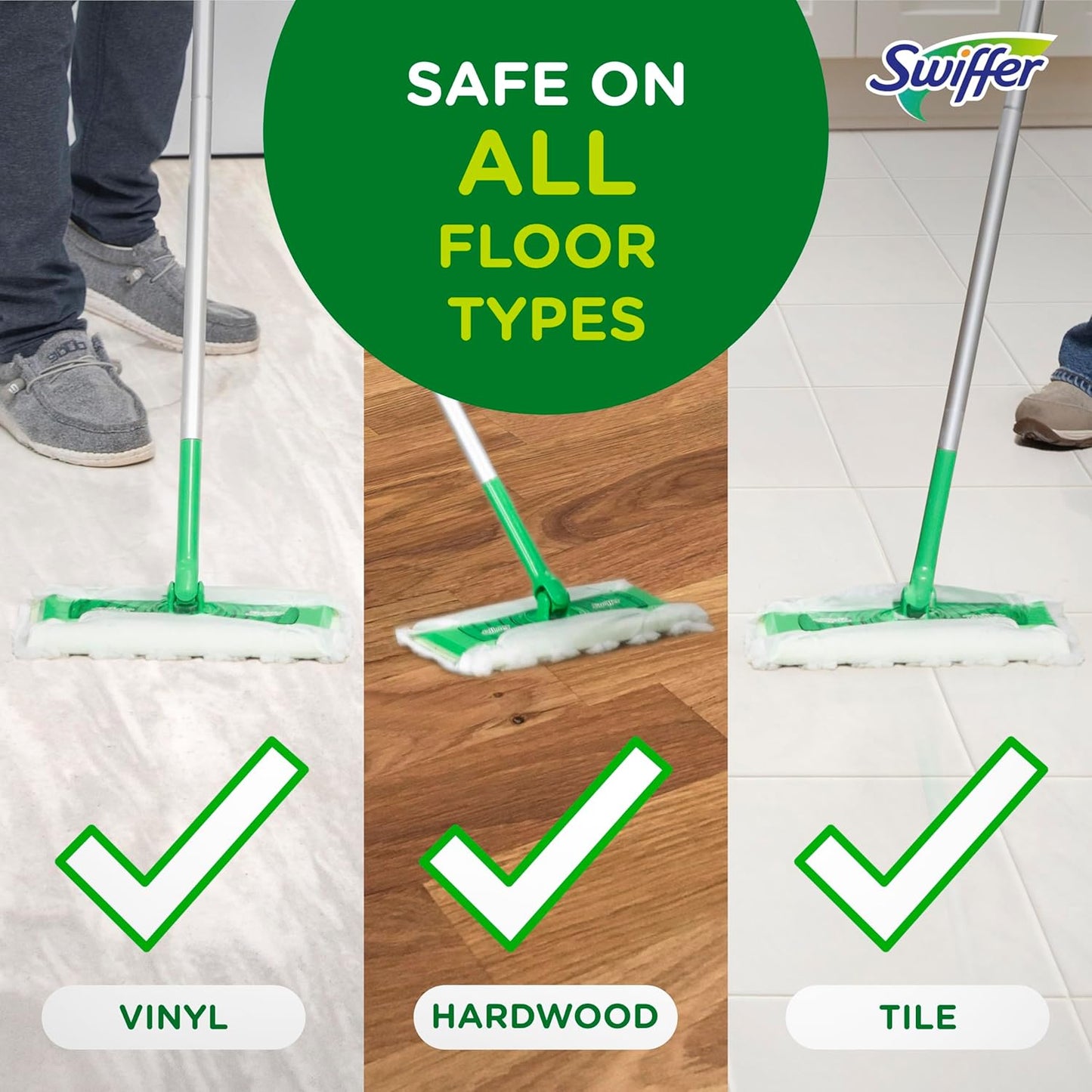 Swiffer Sweeper Heavy Duty Dry Multi-Surface Cloth Refills for Floor Sweeping and Cleaning, Unstopables Fresh Scent, 20 Count