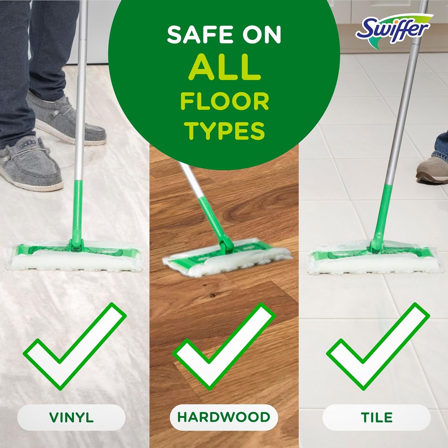 Swiffer Sweeper Heavy Duty Dry Multi-Surface Cloth Refills for Floor Sweeping and Cleaning, Unstopables Fresh Scent, 20 Count