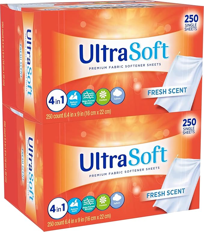 4 in 1 Household Premium Fabric Softener Fresh Scent, 250 Single Laundry Dryer - Image 2