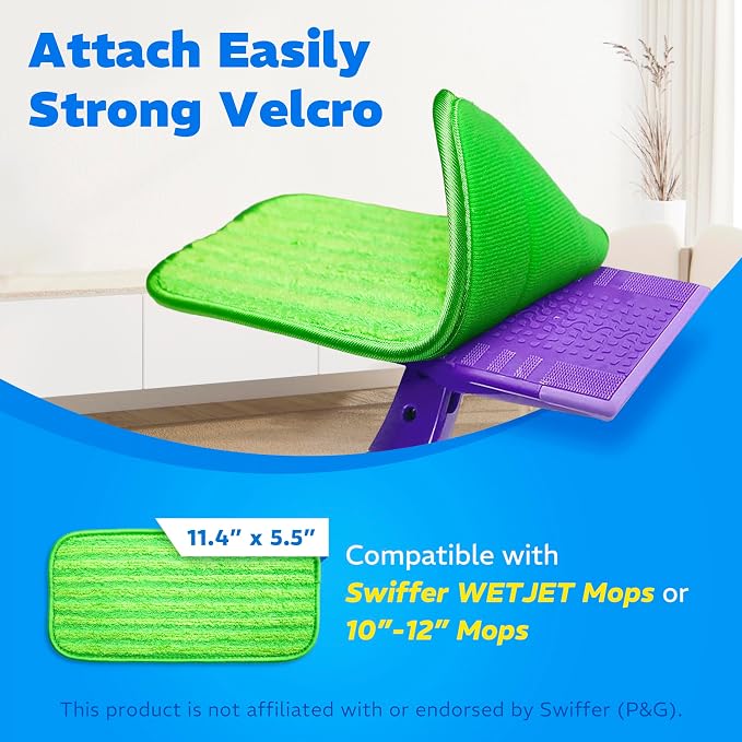2 Pack Reusable Microfiber Mop Pads, Compatible - Image 2