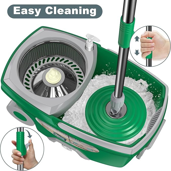 Dual Compartment Spin Mop and Bucket, Mop and Bucket - Image 2