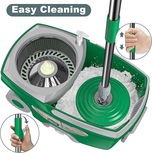 Dual Compartment Spin Mop and Bucket, Mop and Bucket - Image 2