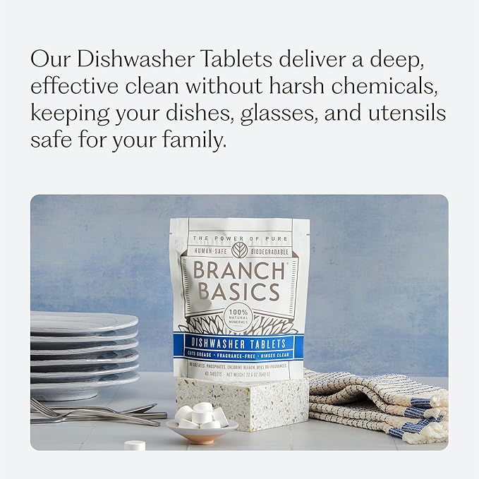 Branch Basics Dishwasher Tablets – 40 Ct, 3 Pack | Plastic-Free, Fragrance-Free - Image 3
