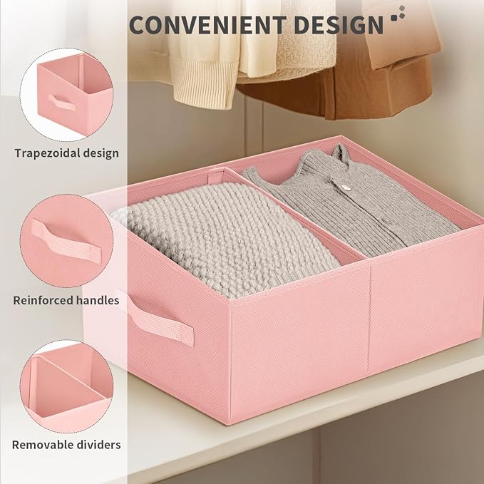 DIMJ Large Closet Shelf Organizer Bins 8 Packs - Image 4