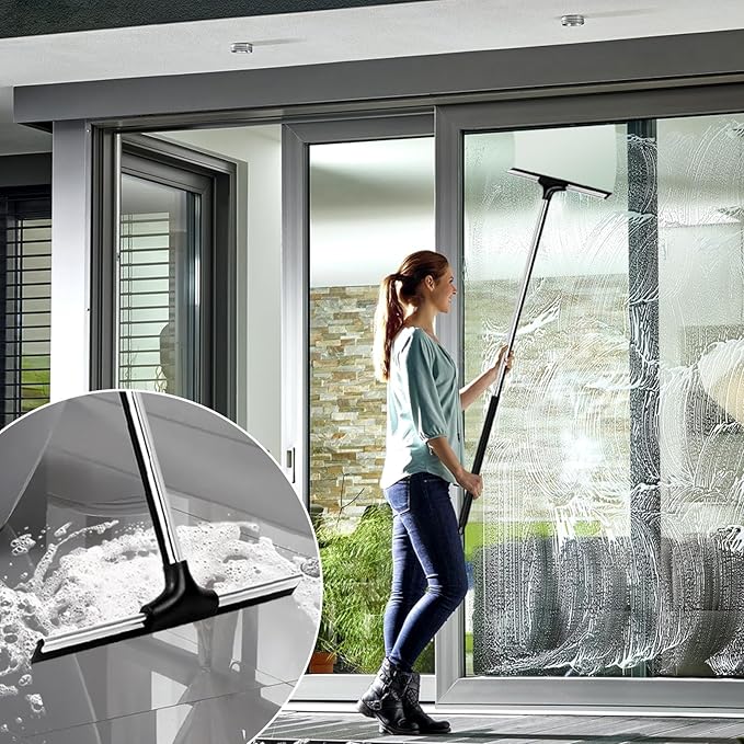 Floor Squeegee Scrubber 59" Long Stainless Steel Handle - Image 6