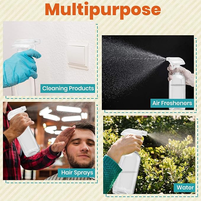 Clear Glass Spray Bottles For Cleaning Solutions - Image 3