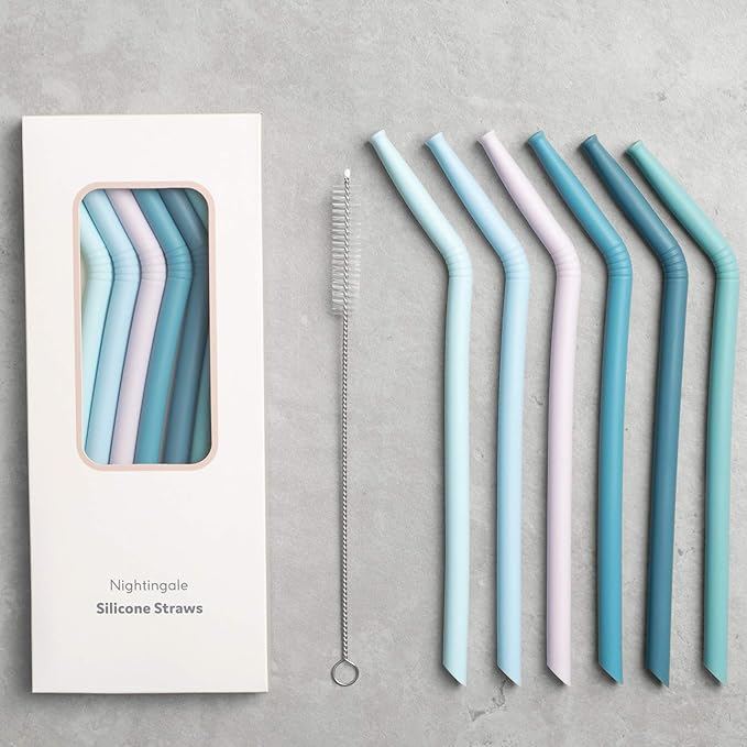 Nightingale Reusable Silicone Straws by Nightingale