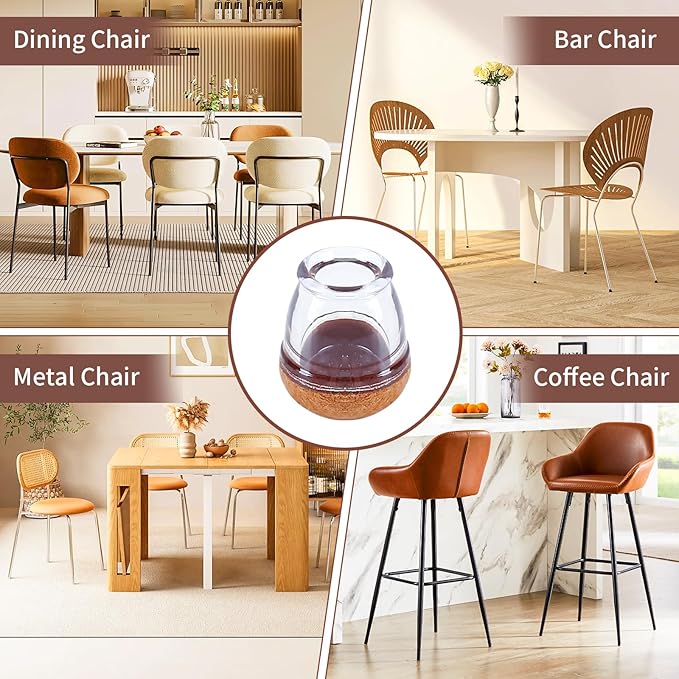 Ezprotekt 24 Pcs Extra Small Clear Round Chair Leg Floor Protectors - Image 6