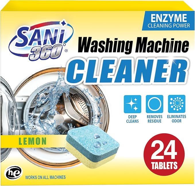 SANI 360° Washing Machine Cleaning tablets, 24 pack is Formulated by SANI360%C2%B0