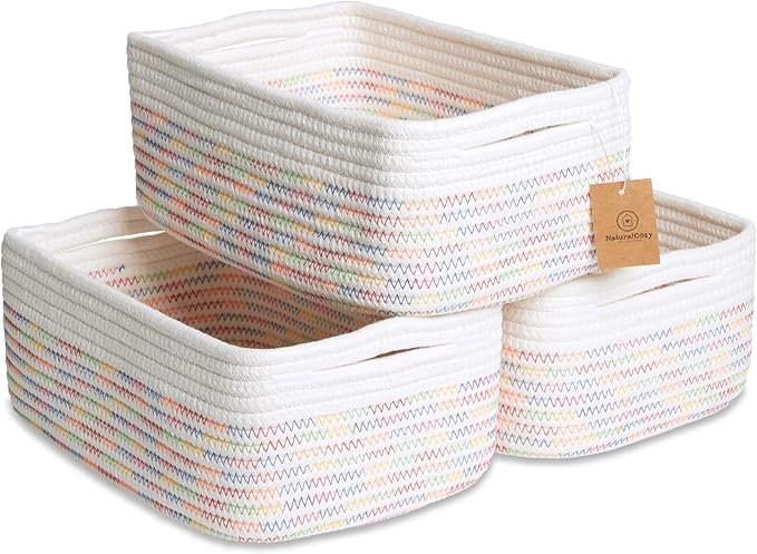 NaturalCozy 11.8"x8"x4.5” Rectangle Storage Baskets by NaturalCozy
