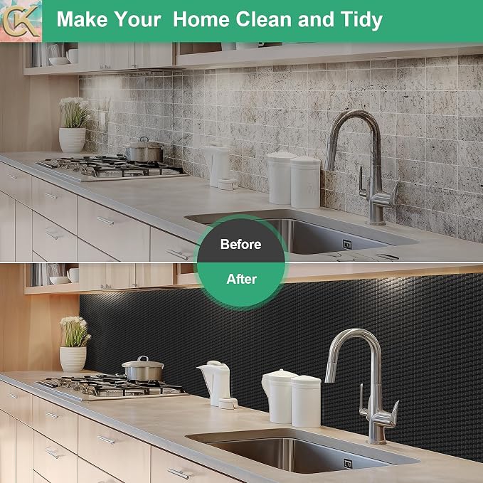 Self-Adhesive Shelf Liner Kitchen Liner, Waterproof Backed Paper Easy Peel and - Image 4