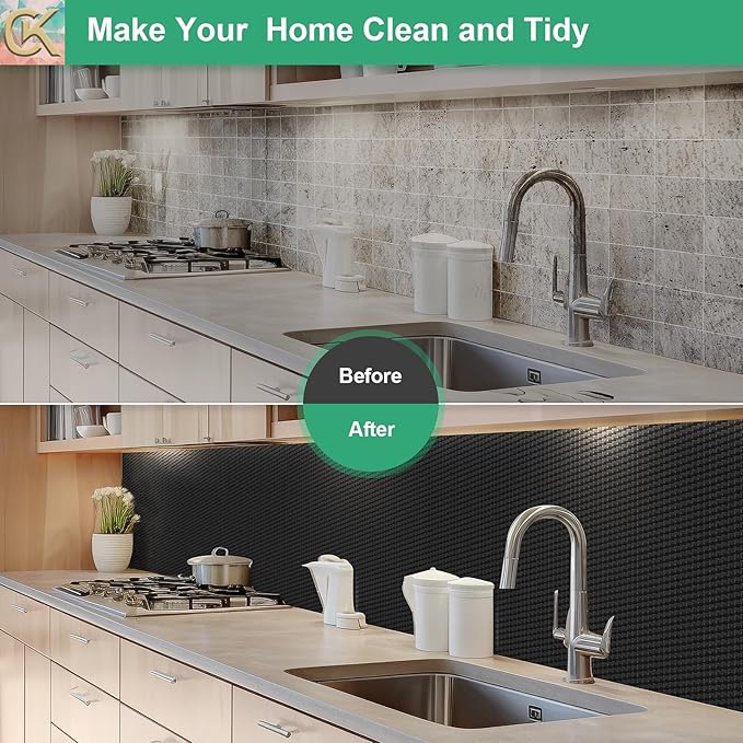Self-Adhesive Shelf Liner Kitchen Liner, Waterproof Backed Paper Easy Peel and