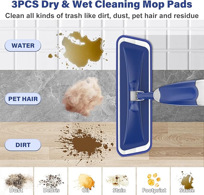 Microfiber Spray Mop for Floors Cleaning: Wet Dry Hardwood Floor Mops - Image 4