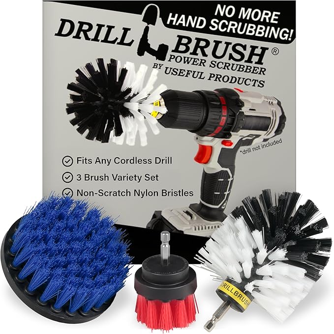 Drill Brush Attachments for Cleaning Carpet, Boats by Drillbrush