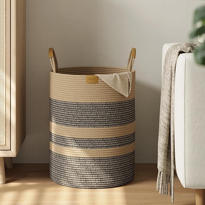 62L Striped Laundry Hamper by Nunsino