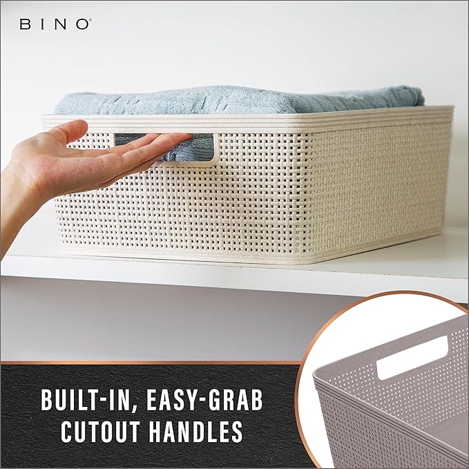 BINO - Woven Plastic Basket, The Jute Collection, Home Organization, - Image 4