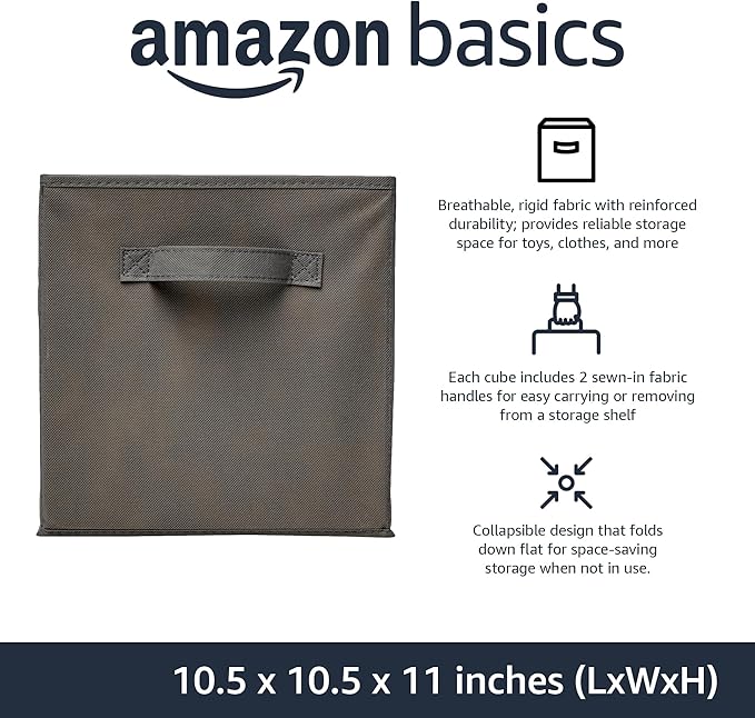 Amazon Basics Collapsible Fabric Storage Cubes Organizer - Image 2