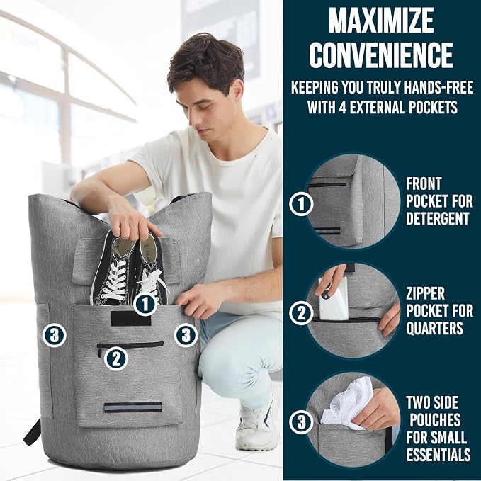 Laundry Backpack Bag, 115L Extra Large Laundry Bag - Image 5