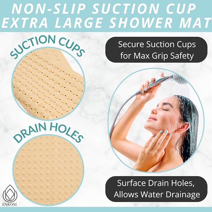 ENKOSI Extra Large Square Non Slip Shower Mat - Image 2