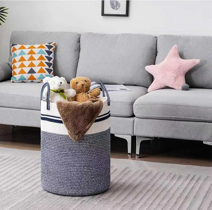 Woven Laundry Basket Hamper, 60L Versatile Storage - Image 3