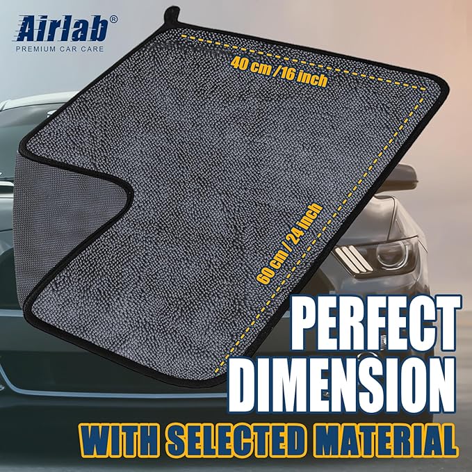 Airlab Microfiber Towels for Cars Wash Drying Super Absorbent Cleaning Cloth - Image 3