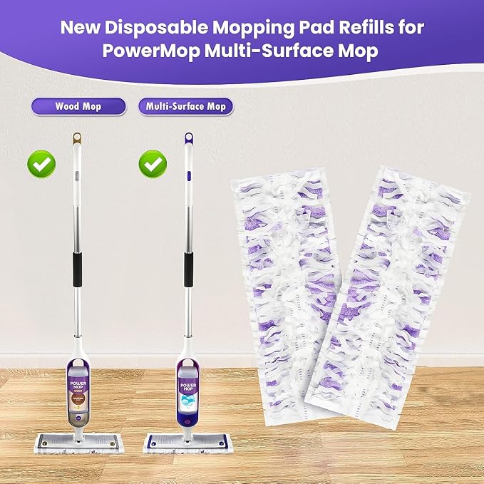 40 Pack Power Mop Pad Refills for Swiffer Power Mop Refills Pads Multi-Surface - Image 2