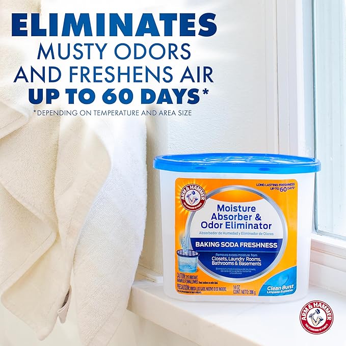 Arm & Hammer Clean Burst Moisture Absorber and Odor Eliminator Tubs, 14 oz - Image 2