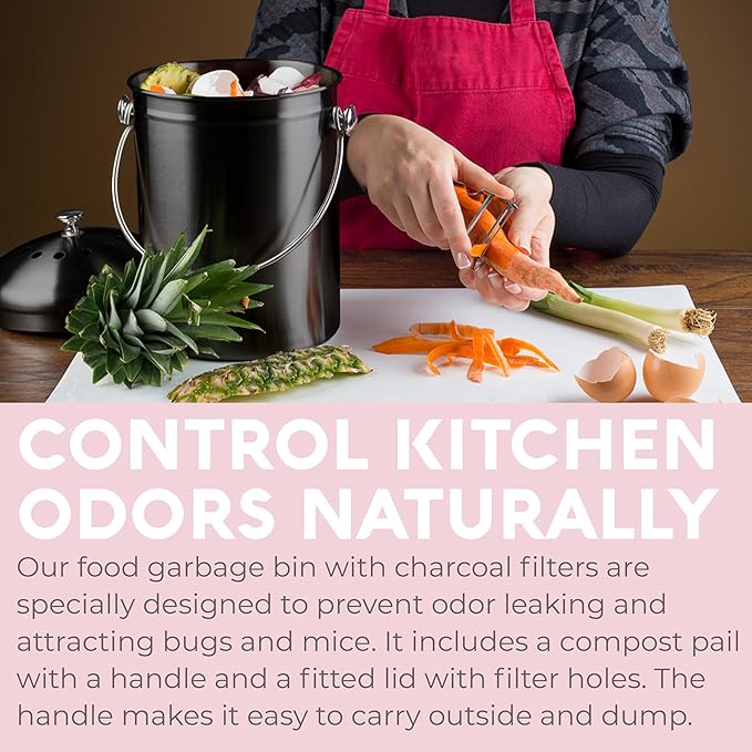 EPICA Countertop Compost Bin Kitchen | 1.3 Gallon | Odorless Composting Bin - Image 6