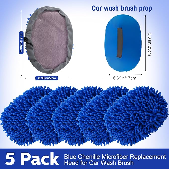 Layhit 5 Pcs Car Wash Mitt Set, Brush Not Included, Microfiber Mitt Cleaning - Image 2