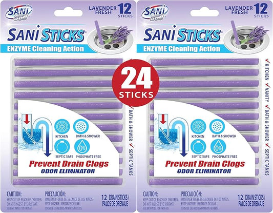 SANI 360° Sani Sticks Drain Cleaner and Deodorizer, Lavender Scent Enzyme Pipe by SANI360%C2%B0