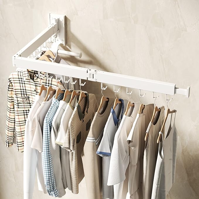 Wall Mounted Clothes Hanger Rack, Clothes Drying Rack, Laundry Drying Rack - Image 8