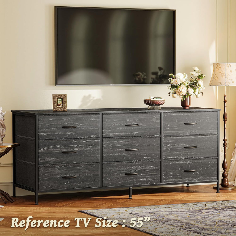 Huuger Long Dresser for Bedroom, 55 Inch TV Stand for 55, 60 Inch TV, Enterta...