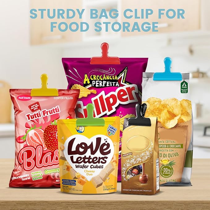 HOUSE AGAIN 8 Pack Stainless Steel Chip Bag Clips Covered - Image 5