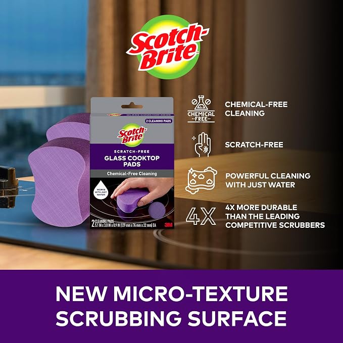 Scotch-Brite Glass Cooktop Pads, Scratch-Free & Non-Abrasive Scrubbers - Image 4