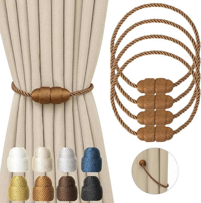 Magnetic Curtain Tiebacks Rope Curtain Tie Backs by CurtainTiebacks