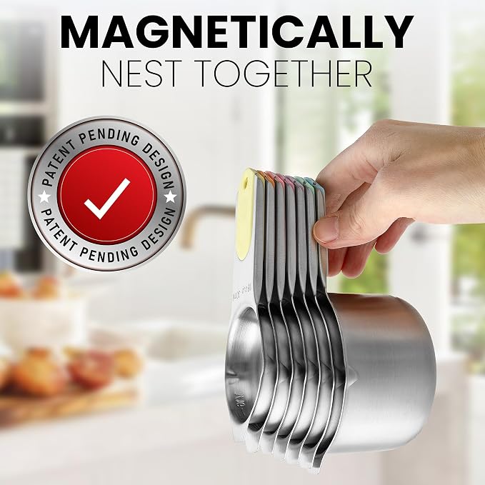 Spring Chef Magnetic Stainless Steel Measuring Cups, Kitchen Tools - Image 4