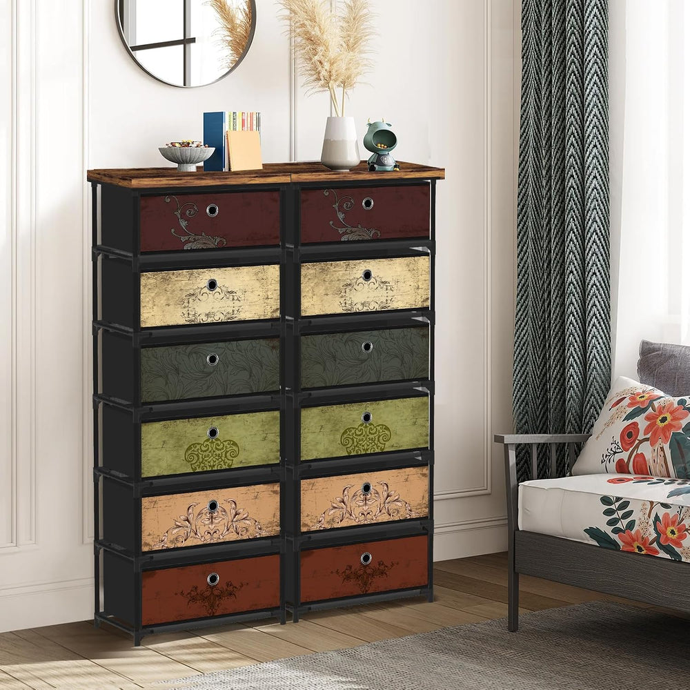 VASICAR 6 Drawers Storage Organizer Cabinet, Small Fabric Dresser