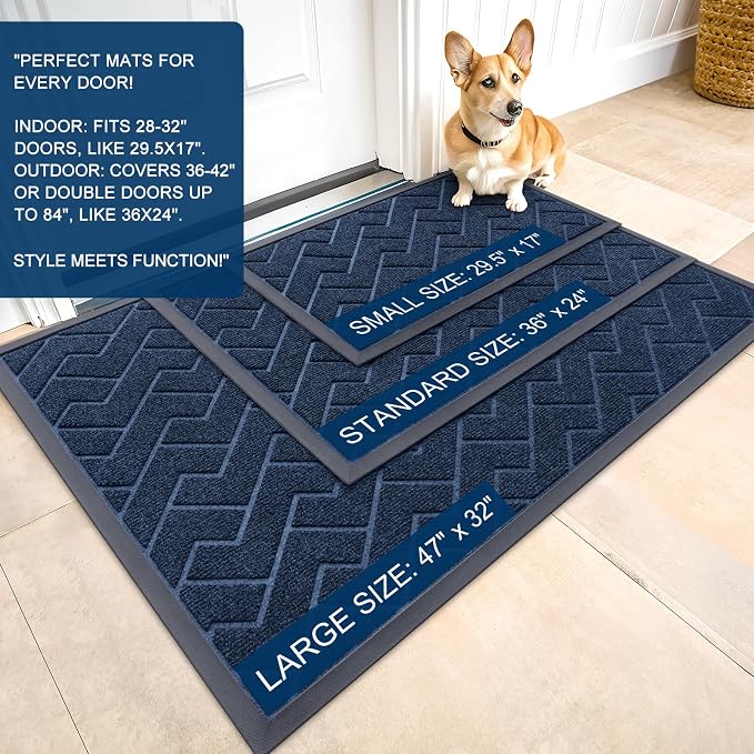 OLANLY Front Door Mat Indoor Outdoor Entrance, Waterproof All-Season, - Image 2