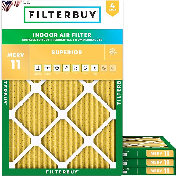Filterbuy 10x14x1 Air Filter MERV 11 Allergen Defense Replacement, by Filterbuy