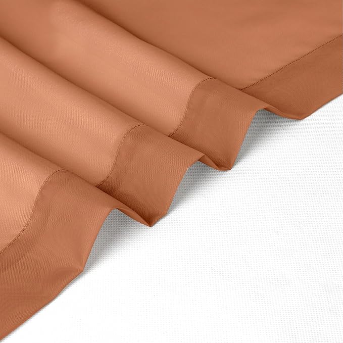 Chyhomenyc Orange Sheer Curtains 72 Inch Length 2 Panels, Light Filtering Soft - Image 7