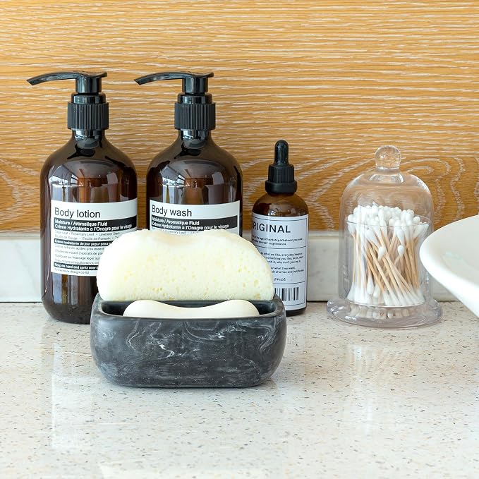 MyGift Modern Black Resin Double Sponge Holder - Image 8