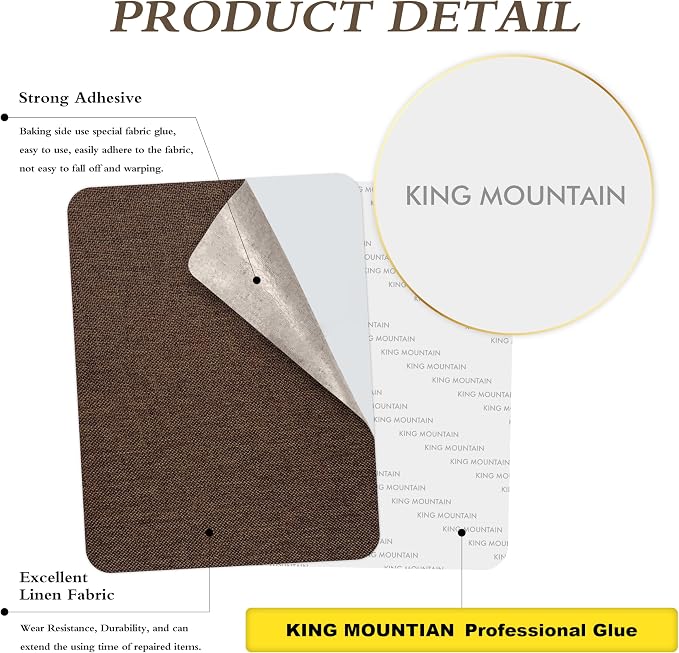KING MOUNTAIN Coarse Linen Repair Patches, Self-Adhesive Linen Fabric Patches - Image 2