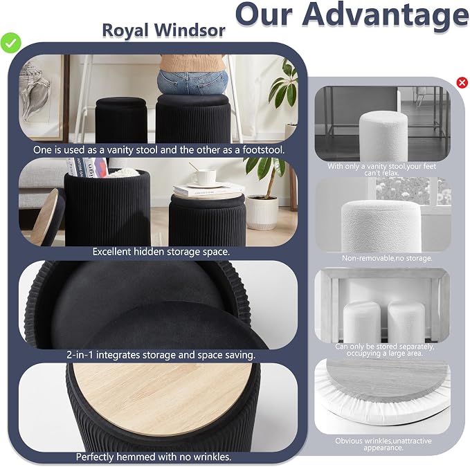 Royal Windsor Round Ottoman - Image 7
