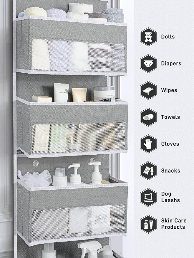 Yecaye 6-Tier Over the Door Storage Organizer, Flexible 1 Split into 2 - Image 5