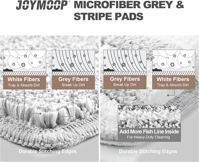 JOYMOOP Flat Mop Pads, Microfiber Mop Cleaning Pads, Washable Pads, Pads - Image 4