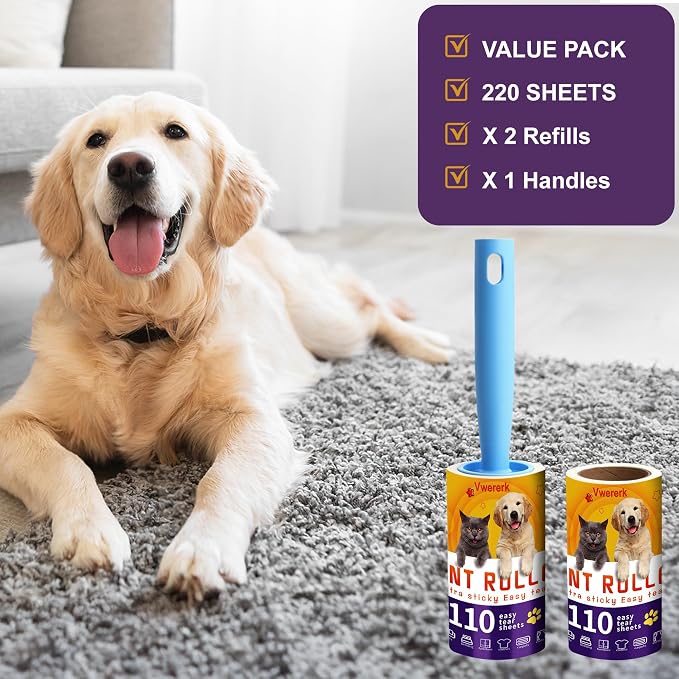 Lint Rollers for Pet Hair Extra Sticky, 220 Sheets/2 Lint Roller Refills - Image 2