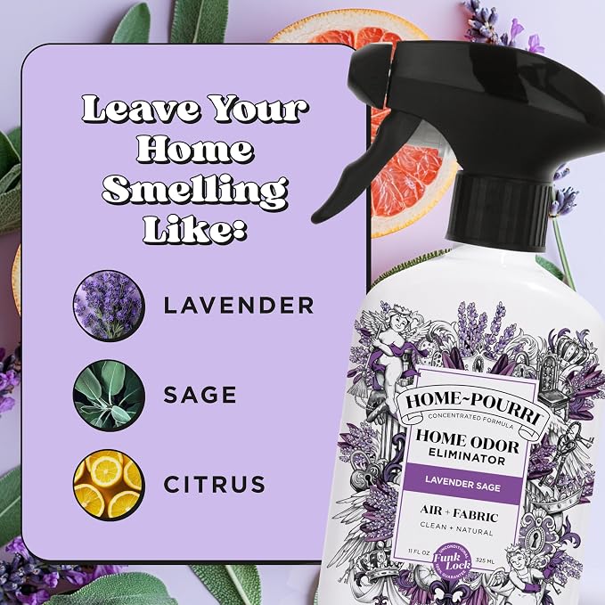 Home-Pourri Air + Fabric Multi-Purpose Odor Freshener Spray, 11 Fl Oz, Lavender - Image 9
