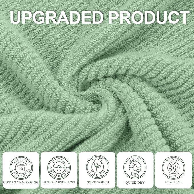 VOOVA & MOVAS Green Towels for Bathroom - Image 2