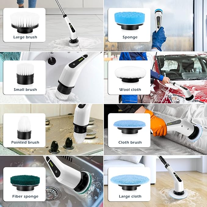Electric Spin Scrubber, Cordless Cleaning Brush Scrubber - Image 6