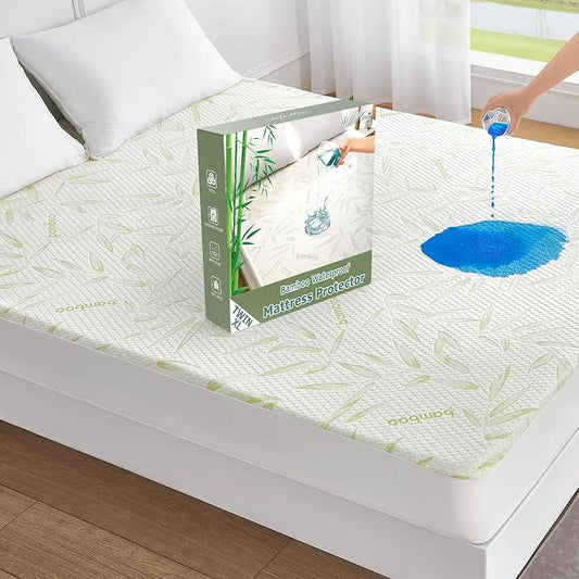 Twin XL Mattress Protector Waterproof Mattress Pad Washable Bamboo Rayon by SoftHour